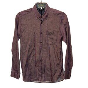Ted Baker‎ London Casual Button Down Dress Shirt Burgundy Size 3 (Medium)